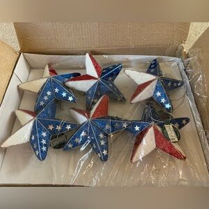 Sullivans Star Patriotic 5 1/2 inch Lot of 6 Star Ornaments